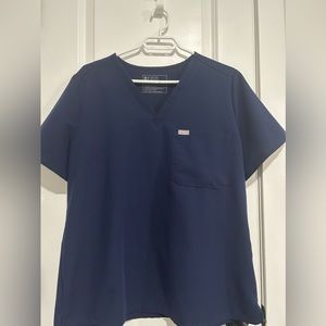 XL NAVY FIGS CATARINA ONE POCKET SCRUB TOP